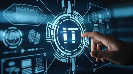 Obraz premium Innovative IT Solutions: A Futuristic Interface for Modern Technology