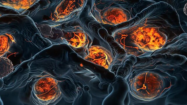 Mikroskopische Ansicht von infizierten K&ouml;rperzellen