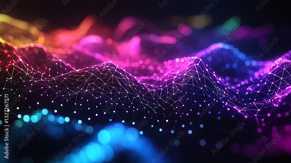 Poster Abstract Network Wave Pattern Digital Background