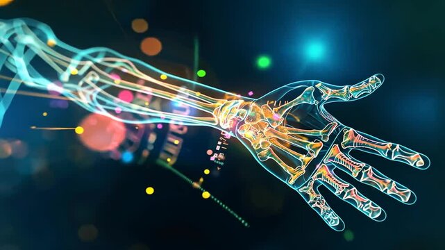 Digitale Darstellung eines Nervensystems mit Neuronen