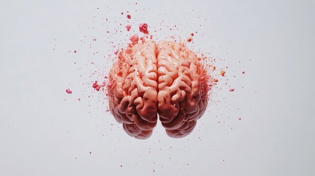 Colorful Exploding Brain with Particles