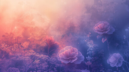 Dreamy Glowing Flowers in a Mystical Night Garden with Ethereal Lighting and Soft Fantasy Atmosphere

