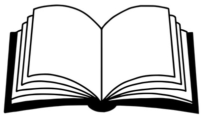 Open Book with Visible Pages, No Text or Illustrations. Source of Knowledge, Study Material.

