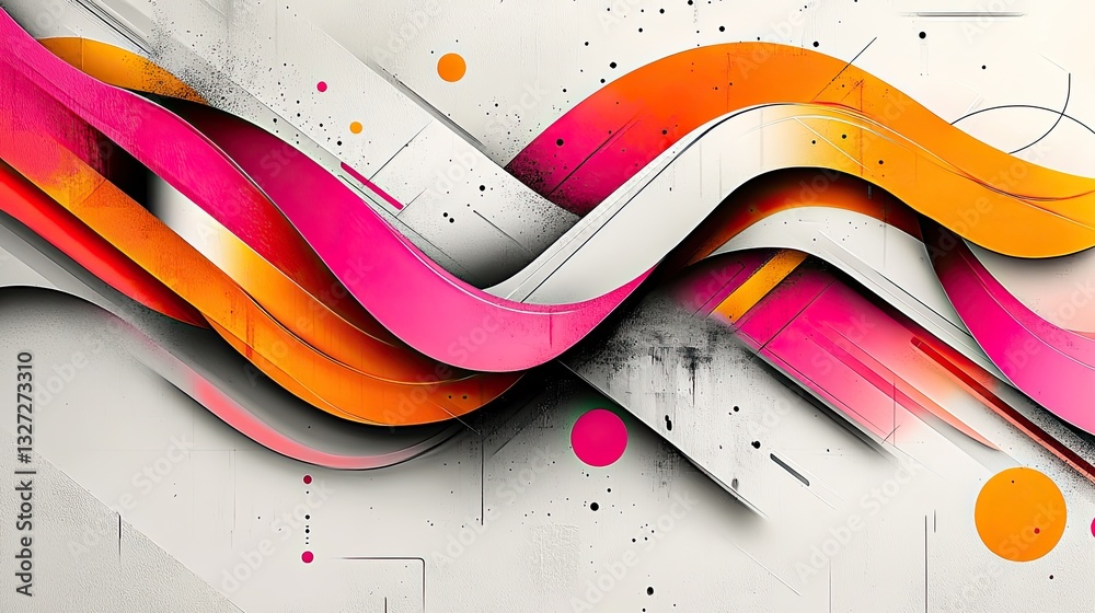 Poster abstract colorful wavy shapes design background