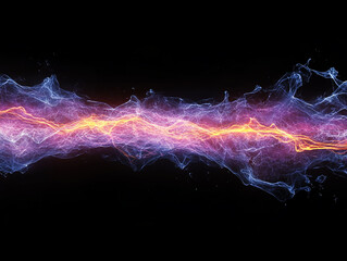 Lightning against a black background, an electricity and thunder concept.