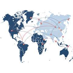 Global Trade and Supply Chain Network &ndash; World Map with International Connections