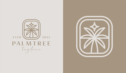 Palm Tree Logo Template. Universal creative premium symbol. Vector illustration. Creative Minimal design template. Symbol for Corporate Business Identity