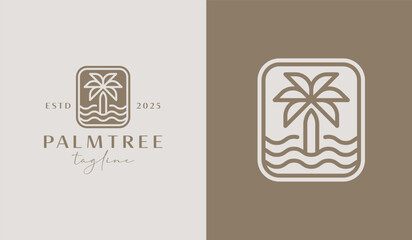 Palm Tree Logo Template. Universal creative premium symbol. Vector illustration. Creative Minimal design template. Symbol for Corporate Business Identity