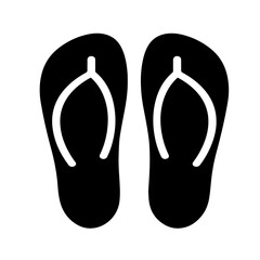 Pair of flip-flops or sandals placed side by side, symbolizing beach, summer