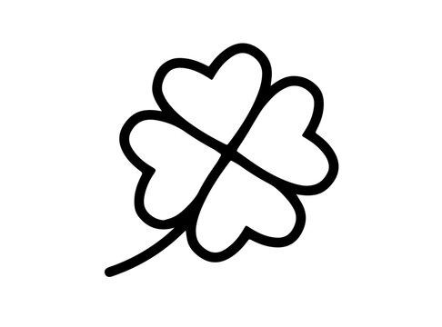 Four-leaf clover with heart-shaped leaves, symbolizing good luck, love, and St. Patrick’s Day celebration. - Powered by Adobe