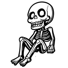 Skeleton in the Air, Simple Vector Logo