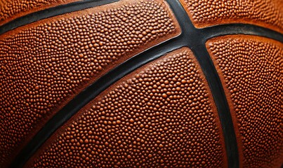 Fototapeta premium A Close Up View Demonstrates Texture On A Basketball