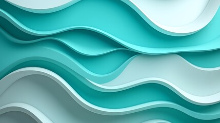 Fototapeta premium Abstract Teal and White Wave Background