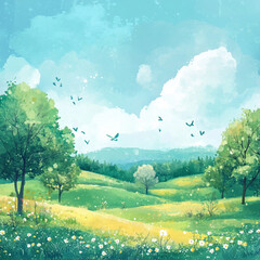 Obraz premium Spring digital paper