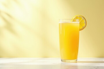 Refreshing citrus drink on a sunny background