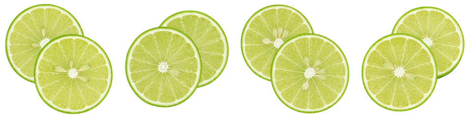 Set of Overlapping Lime Slices