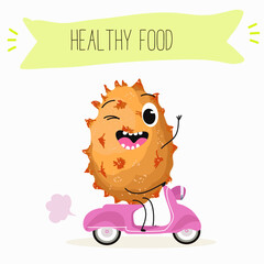 Bael fruit cute funny cheerful characters with different poses and emotions, wood apple whole and sliced. Vector hand drawn illistration.