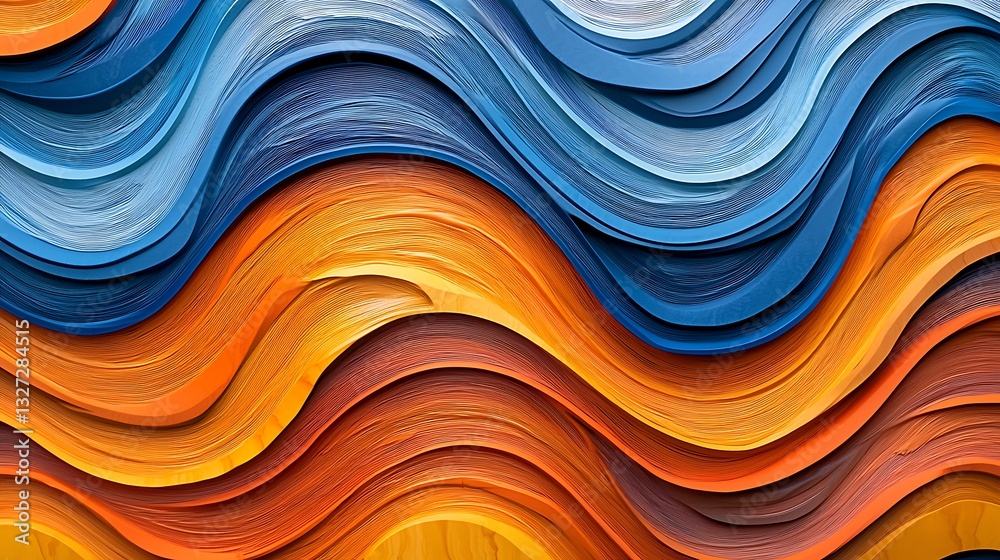 Poster abstract wavy layers background design