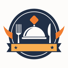 Fototapeta premium Restaurant logo minimalist on white background