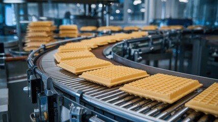 Waffles Production Line: A Glimpse into the Delicious Making of Golden Waffles