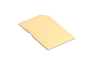 Golden SD card isolated on white background. 3d render