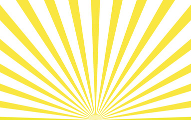 Sunny Yellow Sunburst Rays Vector Illustration for Summer Design