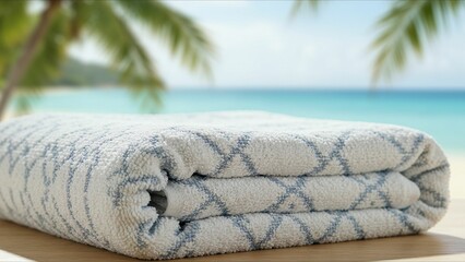 Plakat Luxury towel with beach view