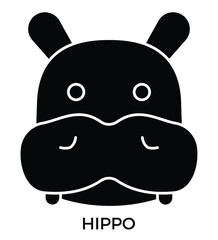 Cute hippo face icon.by kus wandoko