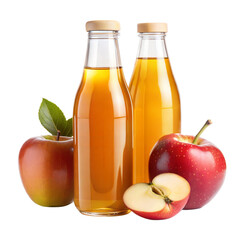 Fresh apple juice with ripe apples in a bottle a healthy and refreshing beverage