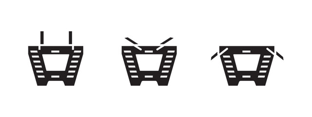 shopping basket icon flat style 