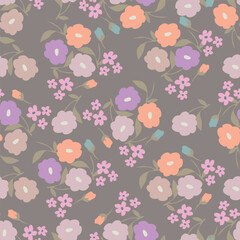 Exotic hand drawn flowers, seamless patterns with floral for fabric, textiles, clothing, wrapping paper, cover, banner, home decor, abstract backgrounds. Vector illustration.