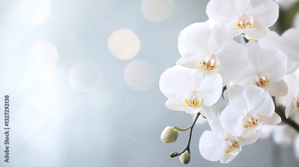 Aufkleber elegant white orchids in bloom with soft focus background highlighting their delicate beauty : gener