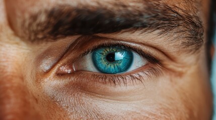 An extreme close-up of a vibrant blue iris, rich in shades and patterns, offering a glimpse into the complexities of human eyes and the emotions they convey.