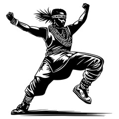 Obraz premium Silhouette of a Dancer Highlighting Energetic Hip Movements and Rhythmic Step