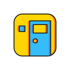 Color School classroom icon isolated on white background. Back to school concept. Flat filled outline style with shadow. Vector