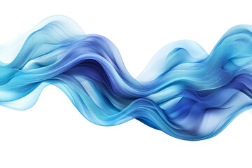 Smooth blue waves on a clear background