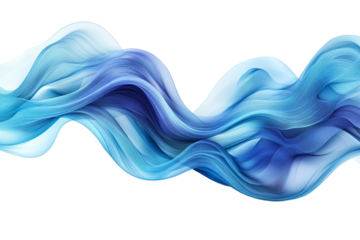 Smooth blue waves on a clear background