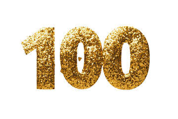 Celebrate achievements with sparkling golden number 100