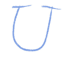 Abstract element hand-drawn brush pencil texture strokes letter U