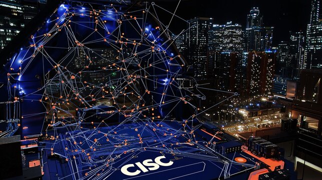 technical diagram of a CPU with detailed lines and connections illustrating the CISC architecture. "CISC" Technical diagram, CPU, microchip, CISC architecture, processor, component layout, high-tech, 