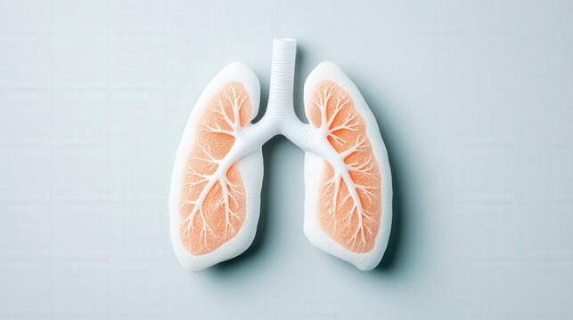 A creative anatomical depiction of human lungs resembling grapefruit slices, symbolizing respiratory health, air pollution awareness, and the importance of clean air for overall well-being