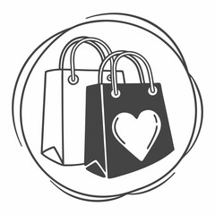 Modern E-Commerce Store Logo with Abstract Shapes and Icons