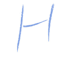 Abstract element hand-drawn brush pencil texture strokes letter H