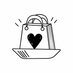 Modern E-Commerce Store Logo with Abstract Shapes and Icons
