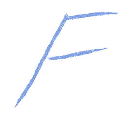 Abstract element hand-drawn brush pencil texture strokes letter F