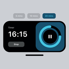 Mobile Timer Pop-Up Design - Minimalistic and Functional