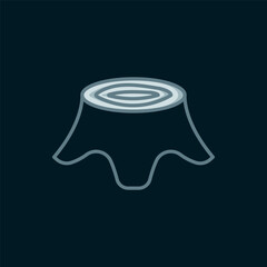 Line Tree stump icon isolated on black background. Flat filled outline style with shadow. Vector