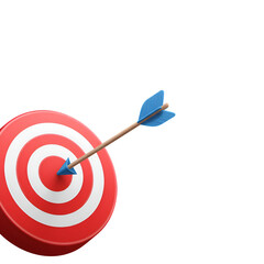 Red and White Target with an Arrow Hitting the Bullseye