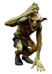3D Rendering Fantasy Creature Hobgoblin on White