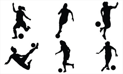 Women Soccer  players Silhouettes